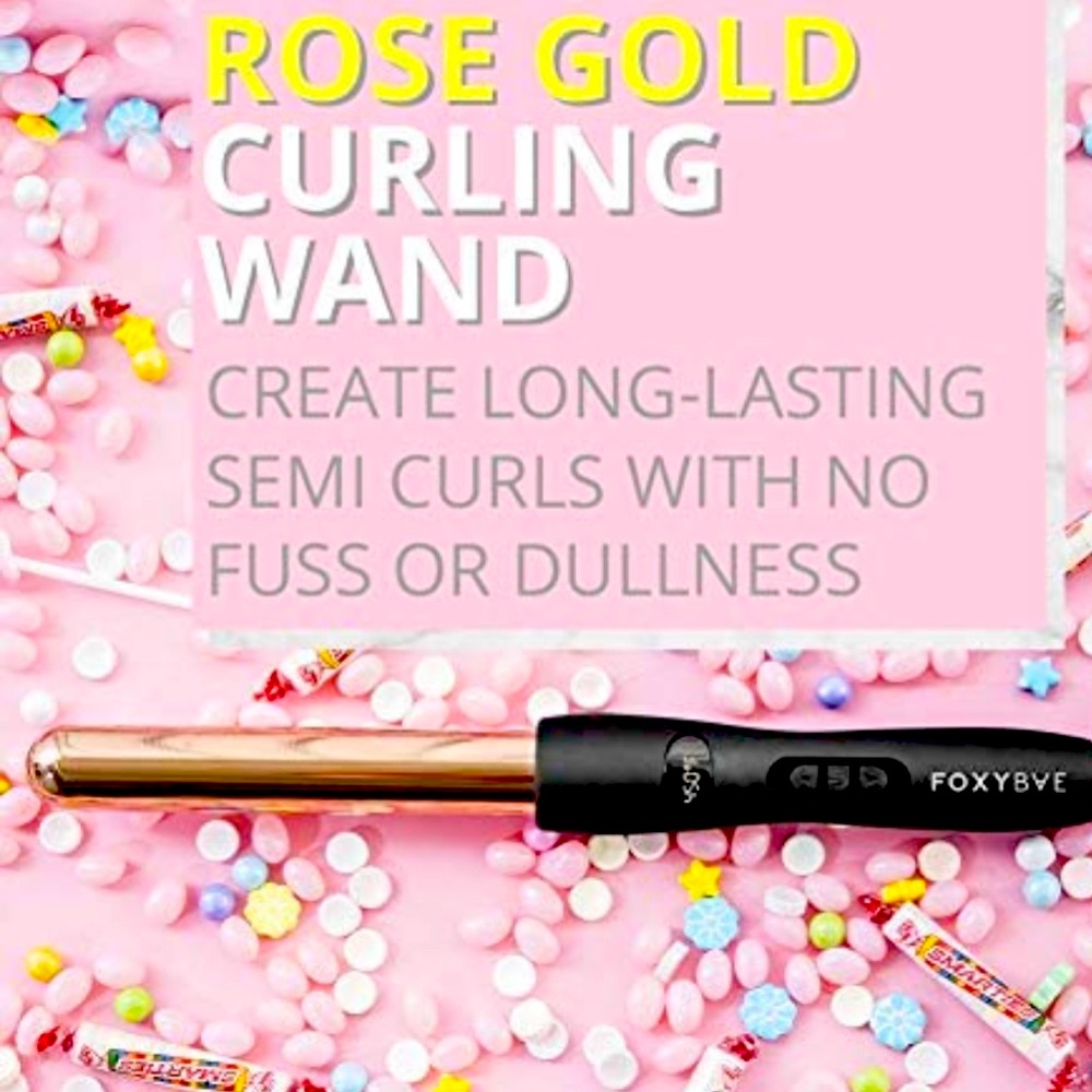 FOXY BAE Titanium Tourmaline-Infused Nano Tech Rose Gold curling wand 25MM, BNIB